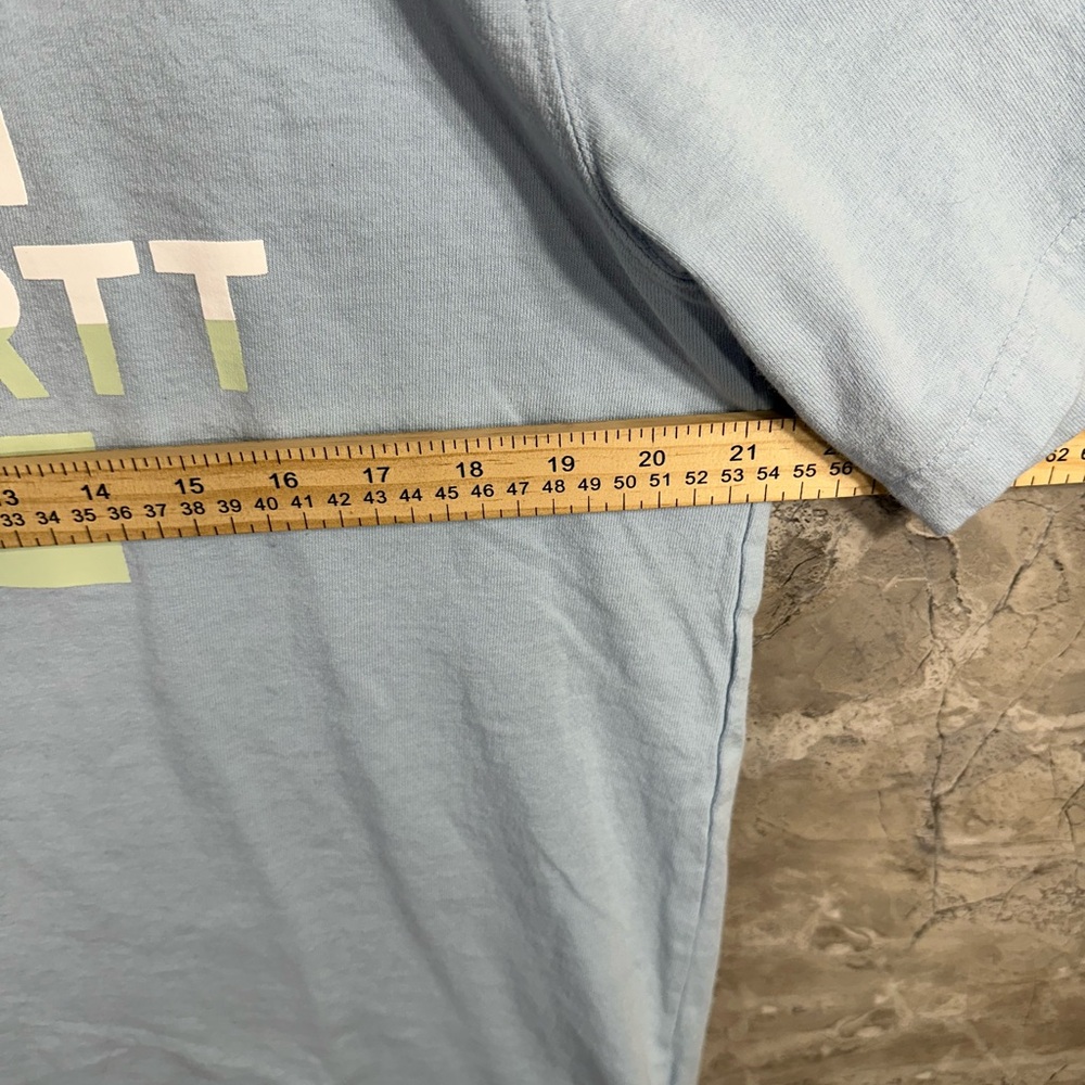 Carhartt Relaxed Fit Logo T Shirt Light Blue Men Medium Cotton Outdoor Basic Tee - Picture 5 of 7